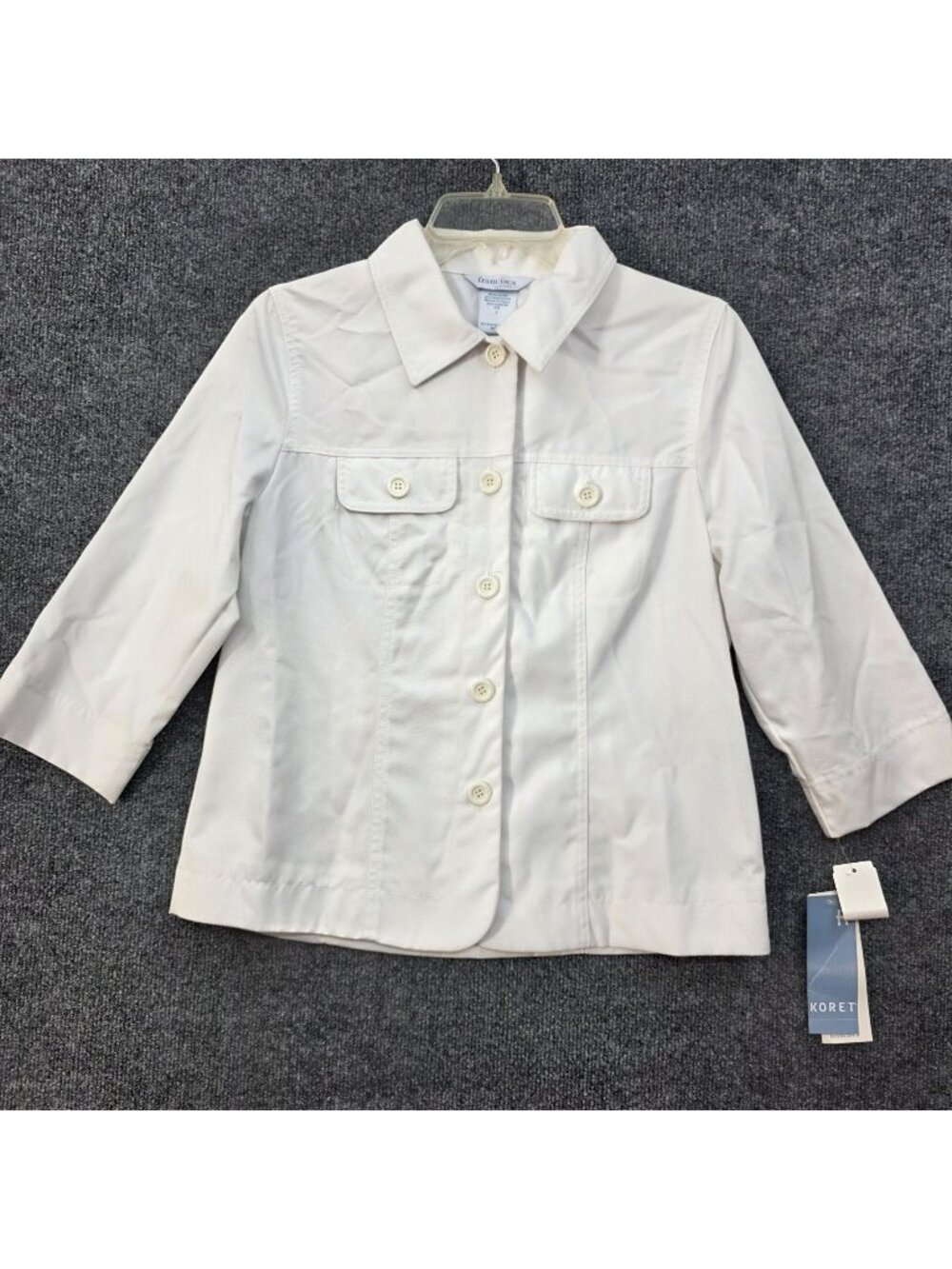 Francisca By Koret Cotton Blend Utility Shirt Jacket S Casual Preppy Coastal